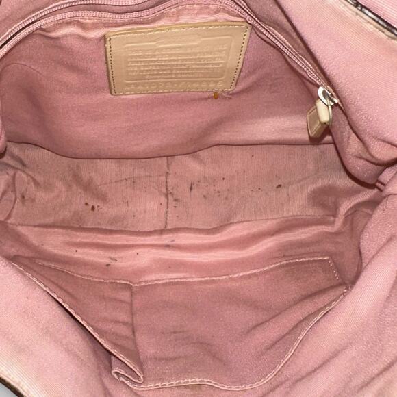 Coach Signature Jacquard Pink Crossbody Bag - Picture 7 of 8